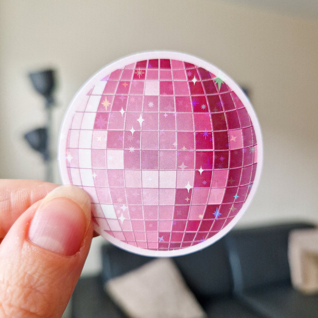 Glitter Sticker Discobal Roze