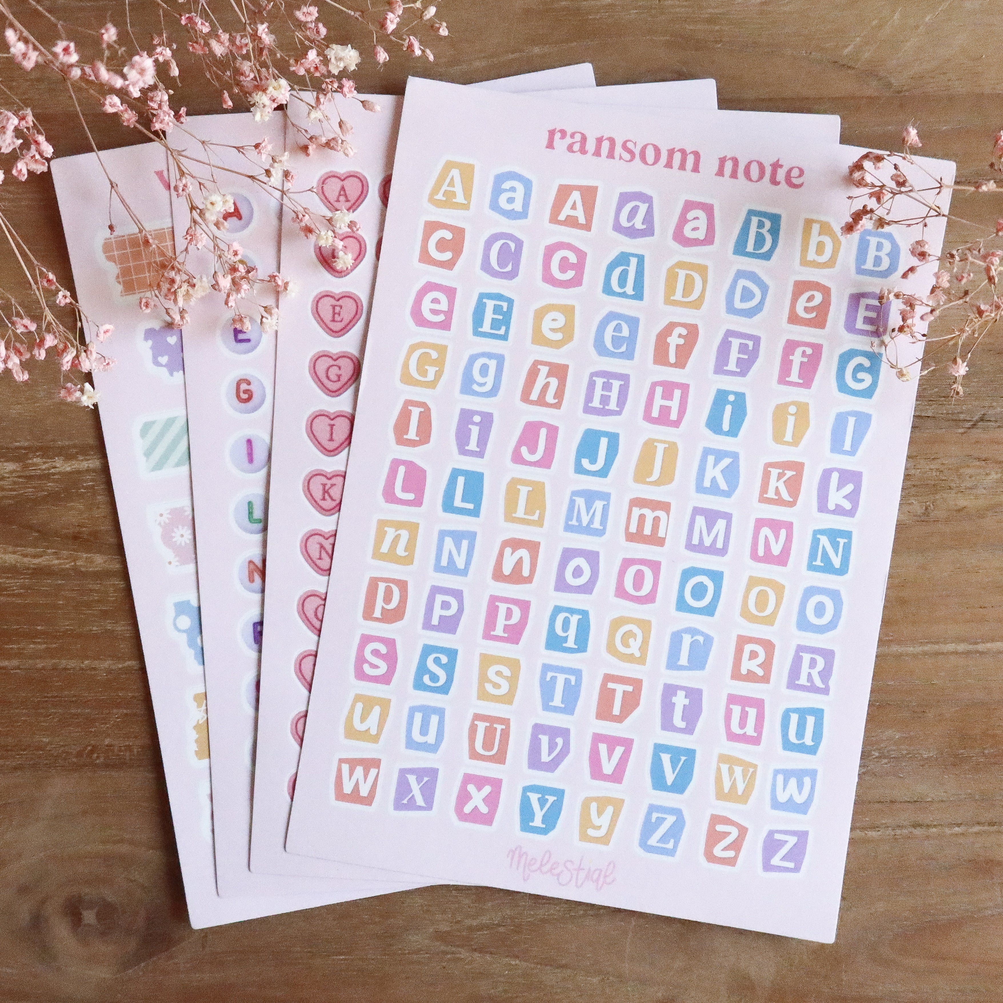 Stickervel Alfabet Hartjes