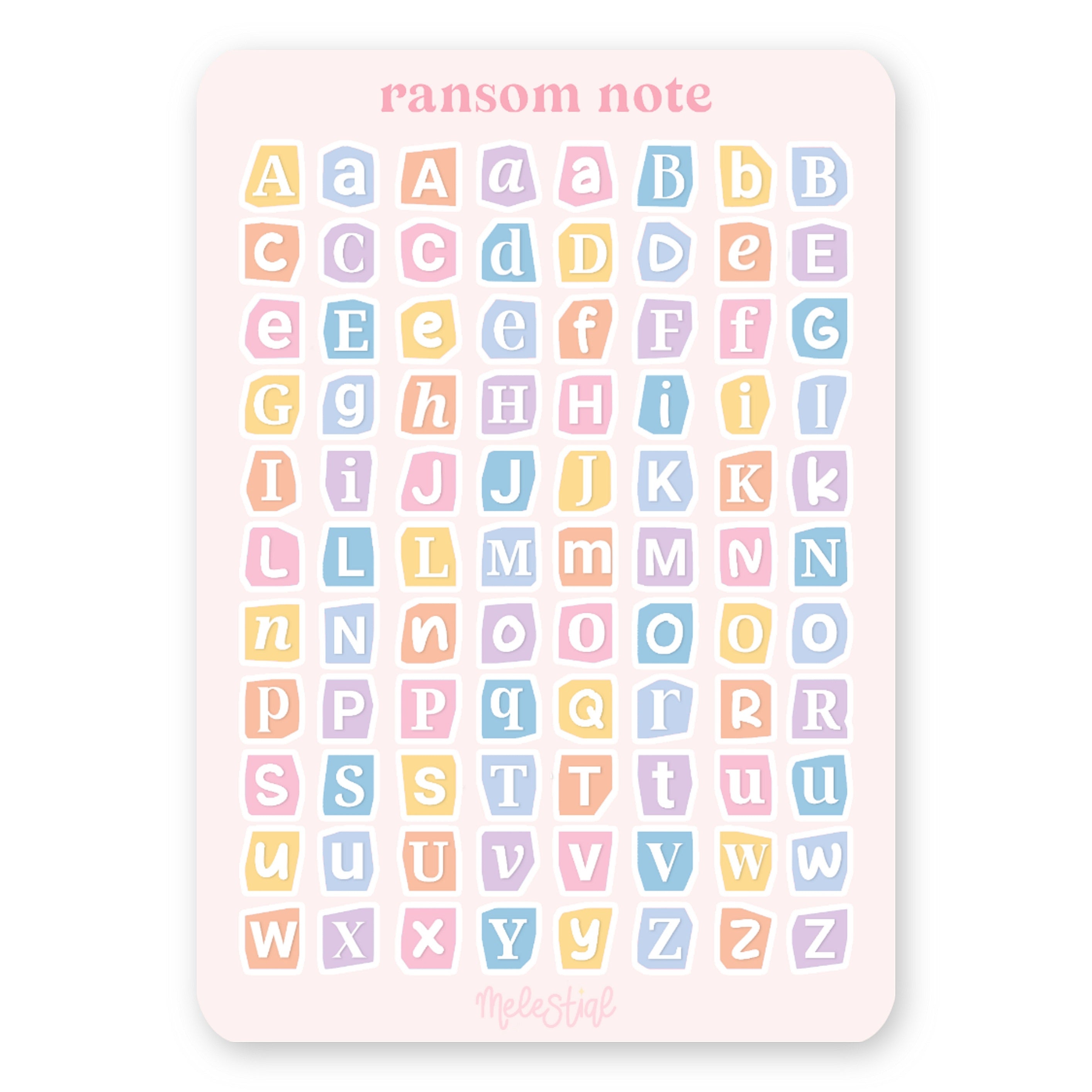 Stickervel Alfabet Ransom Note Lente