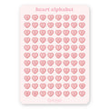 Stickervel Alfabet Hartjes