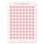 Stickervel Alfabet Hartjes