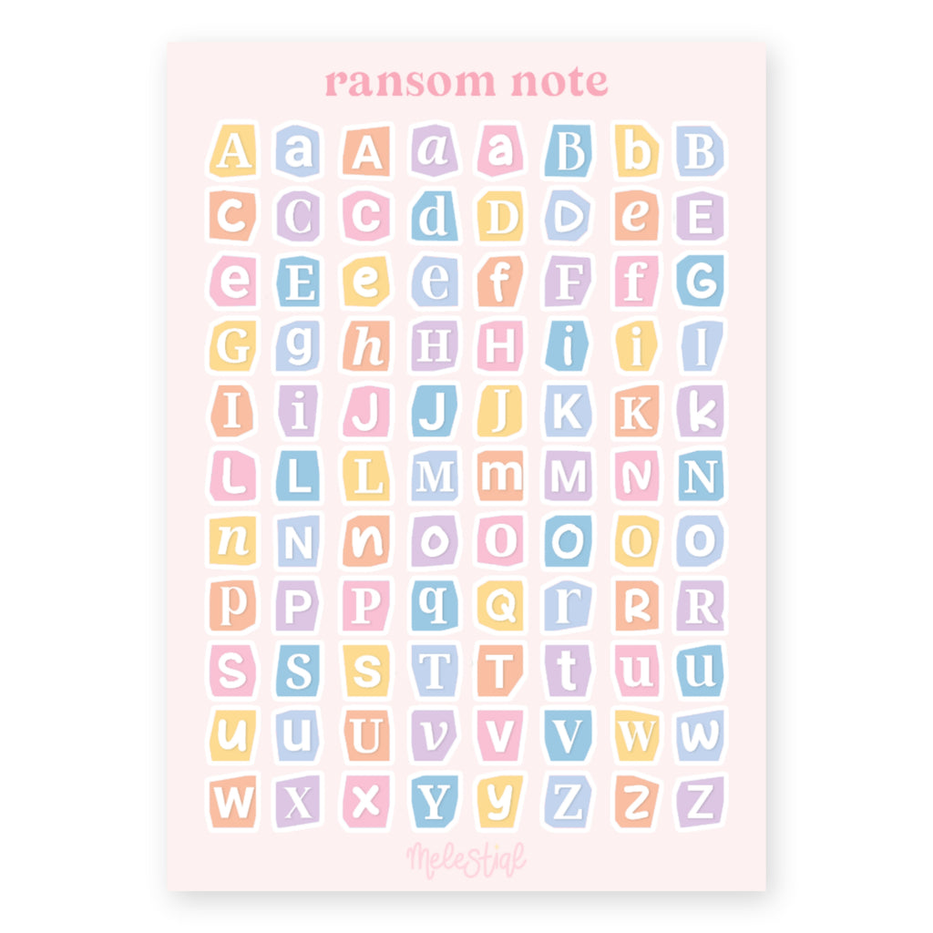 Stickervel Alfabet Ransom Note Lente