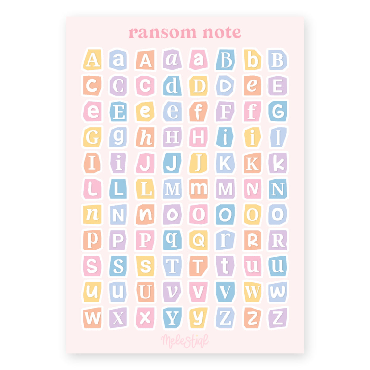 Stickervel Alfabet Ransom Note Lente