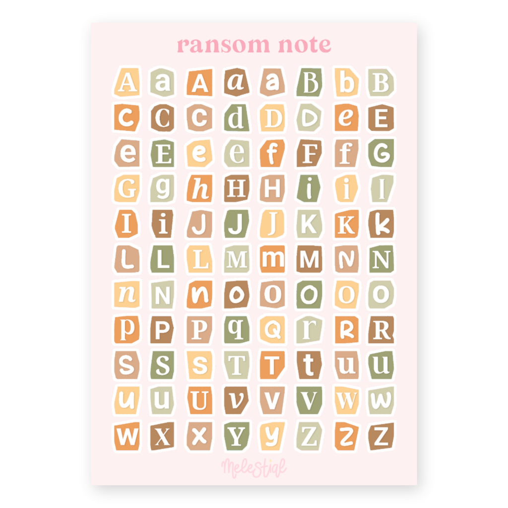 Stickervel Alfabet Ransom Note Herfst