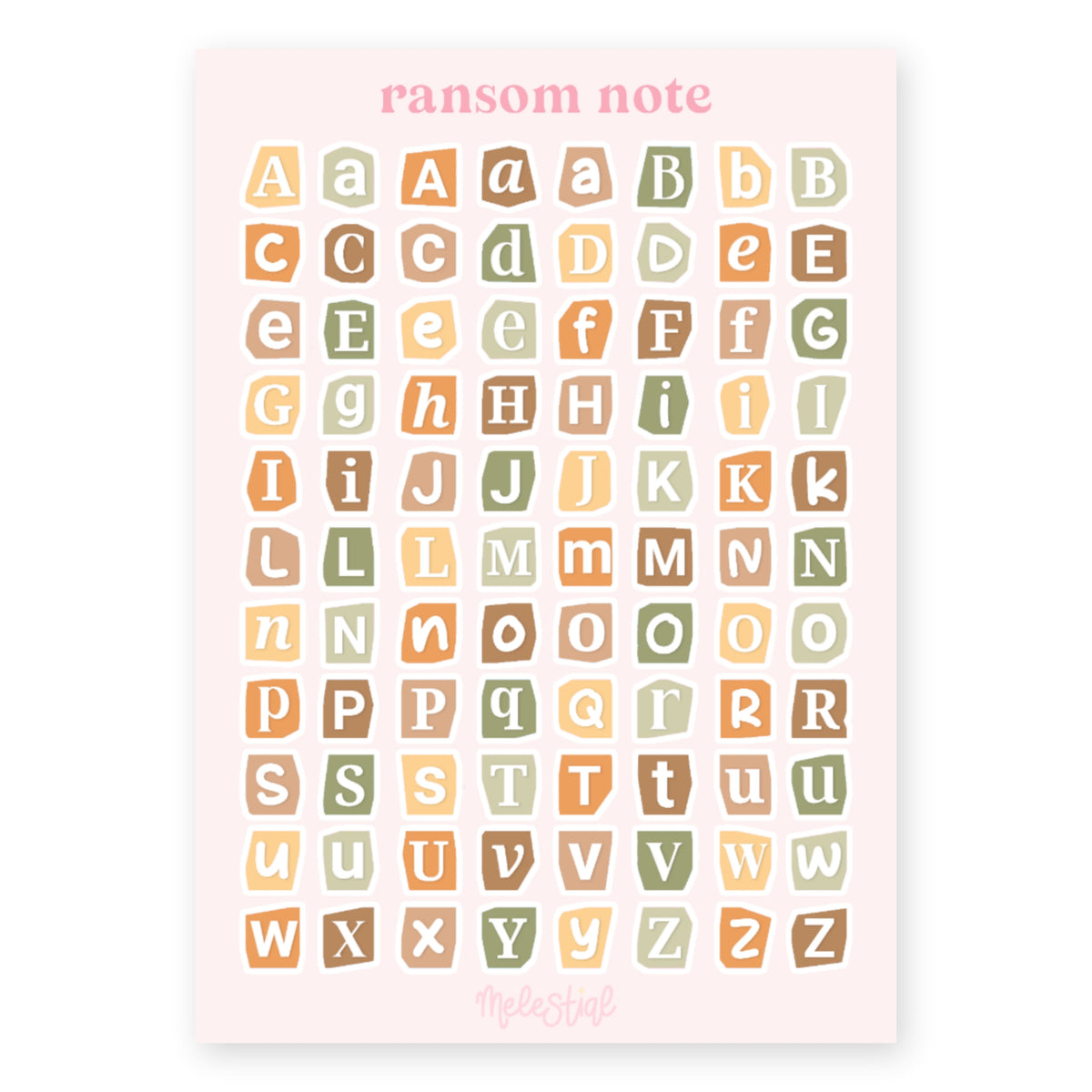 Stickervel Alfabet Ransom Note Herfst