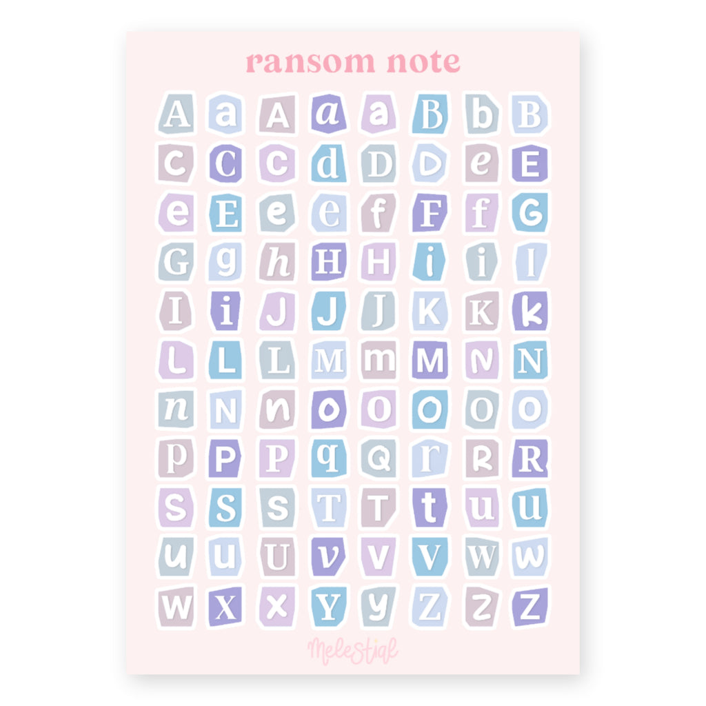 Stickervel Alfabet Ransom Note Winter