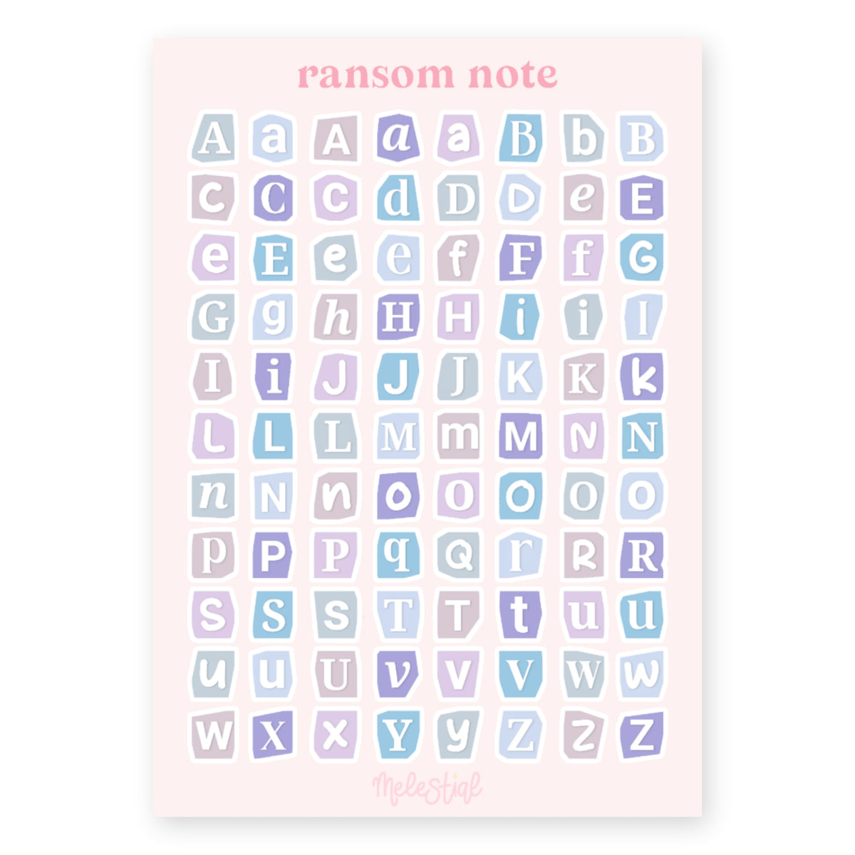 Stickervel Alfabet Ransom Note Winter